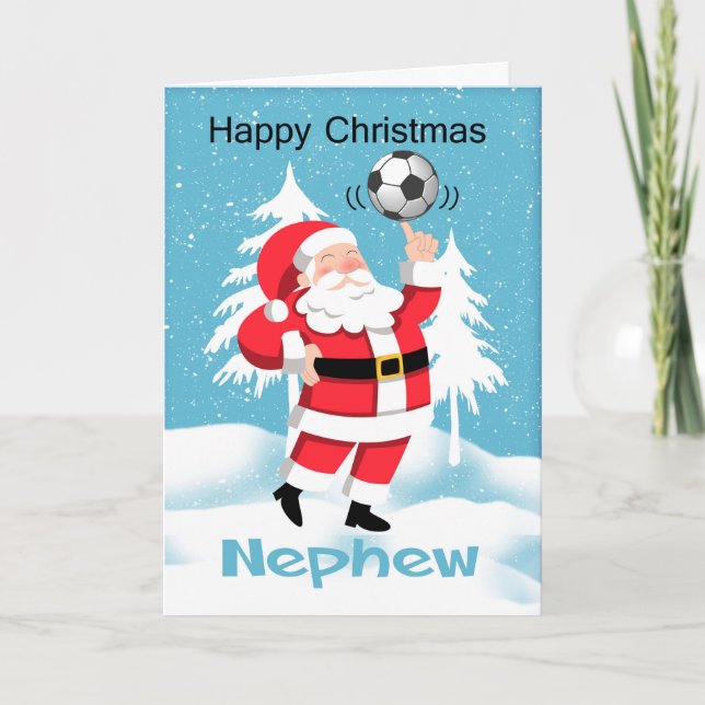 Tarjeta de saludo de los sobrinos Navidades de fút (Anverso)