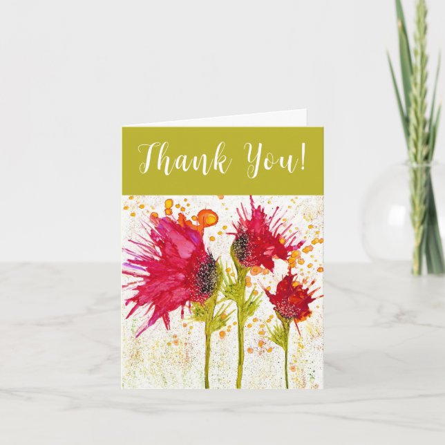 Tarjeta de saludo de los Whimsical Red Poppies (Anverso)