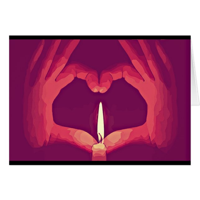 Tarjeta de saludo de Love Flames (Anverso (Horizontal))