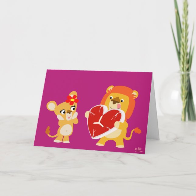 Tarjeta de saludo de Love Lions (Anverso)