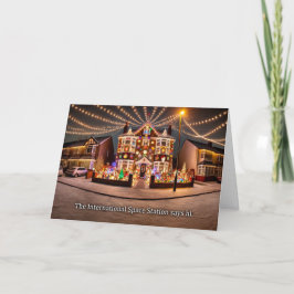 Tarjeta de saludo de luces de casa de navidades 20