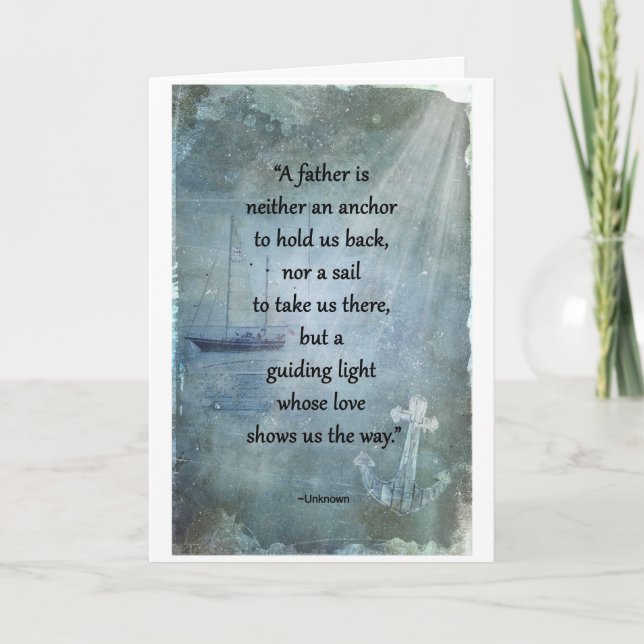 Tarjeta de saludo de luz guía para el padre (Anverso)
