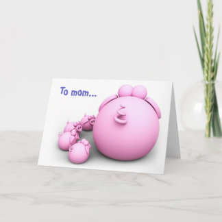Tarjeta de saludo de madre de cerdo