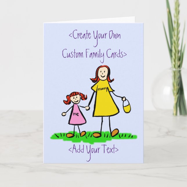 Tarjeta de saludo de madre e hija Personalizado de (Anverso)