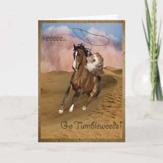 Tarjeta de saludo de maleza de tumblewes