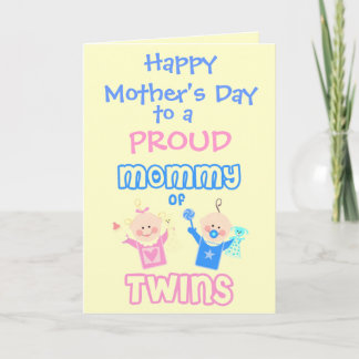Tarjeta de saludo de Mamá del Día de los Gemelos