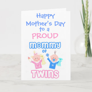 Tarjeta de saludo de Mamá del Día de los Gemelos
