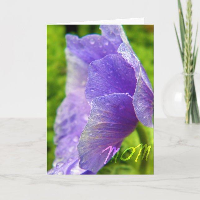 Tarjeta de saludo de Mamá Flor Morada (Anverso)