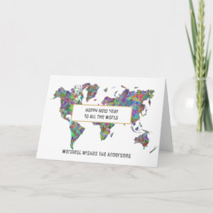 Tarjeta de saludo de MAP de Navidad Año Nuevo Pers