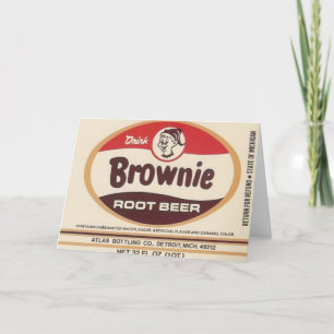 tarjeta de saludo de marca de cerveza de raíz brow