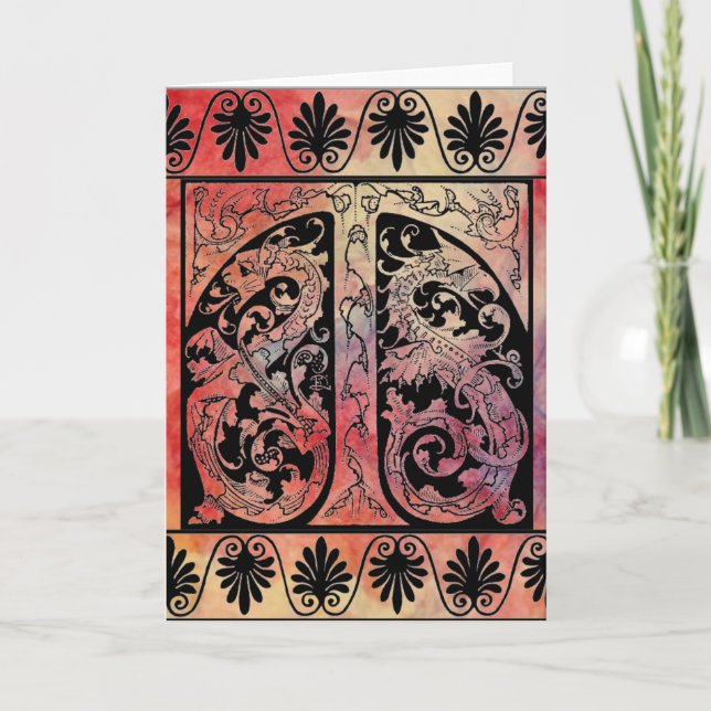 Tarjeta de saludo de mármol rosa (Anverso)