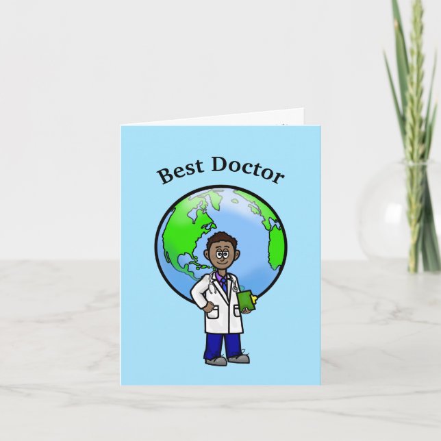 Tarjeta de saludo de Médica negro masculino (Anverso)