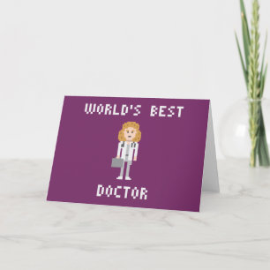 Tarjeta de saludo de Médico Pixel Art