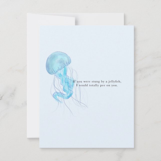 Tarjeta de saludo de medusas muy graciosa y muy fi (Anverso)