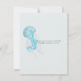 Tarjeta de saludo de medusas muy graciosa y muy fi