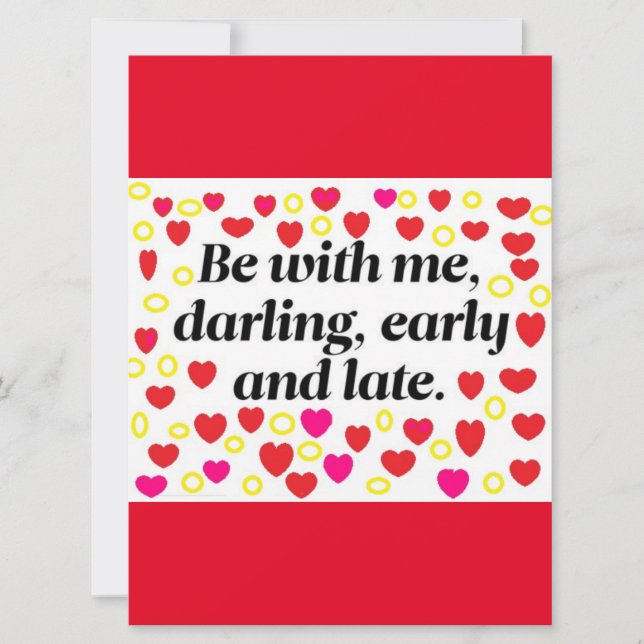 Tarjeta de saludo de mensaje romántico en cualquie (Anverso)