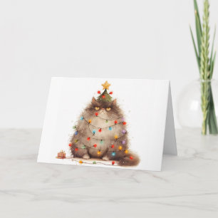 Tarjeta de saludo de Meowy Navidades Tanglage Cat