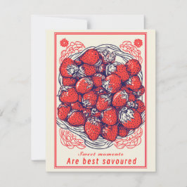 Tarjeta de saludo de momento de fresa suave