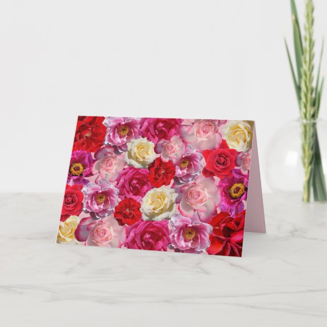 tarjeta de saludo de muchos rosas (Anverso)