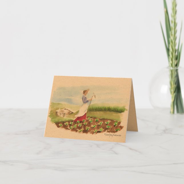 Tarjeta de saludo de mujer de la pradera (Anverso)