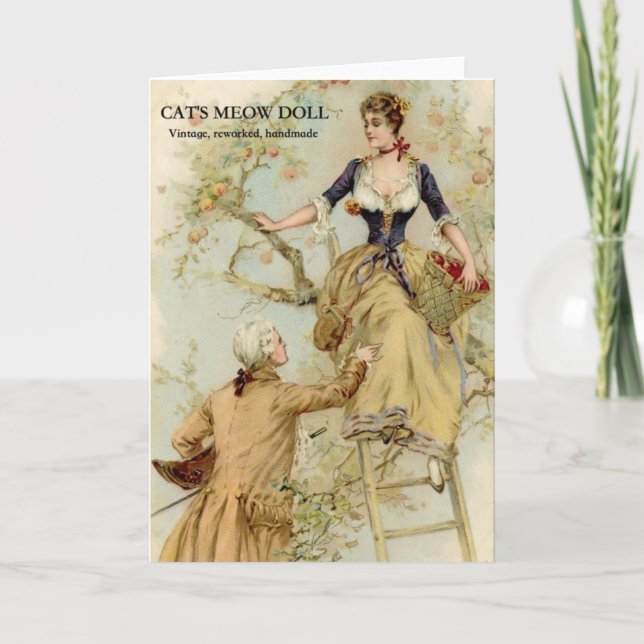 Tarjeta de saludo de muñeca de gato (Anverso)