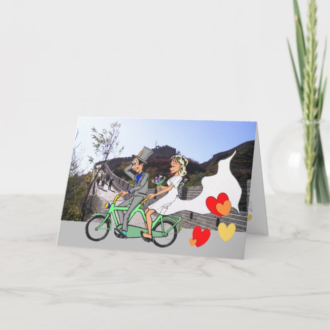Tarjeta de saludo de Muro Chino boda (Anverso)