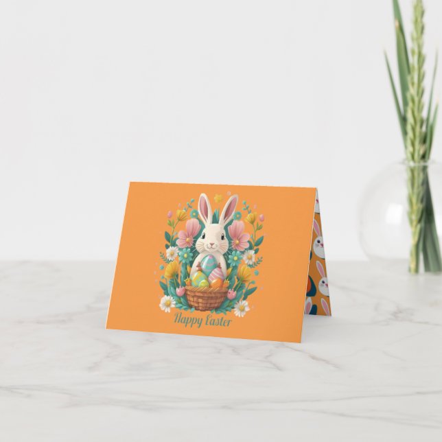 Tarjeta de saludo de Naranja divertida de Pascua (Anverso)