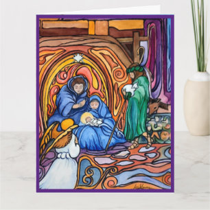 Tarjeta de saludo de Natividad de Navidades plegad