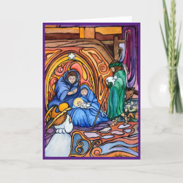 Tarjeta de saludo de Natividad de Navidades plegad