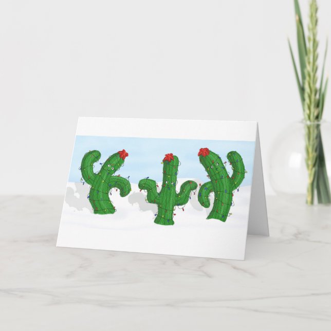 Tarjeta de saludo de Navidad Cactus (Anverso)