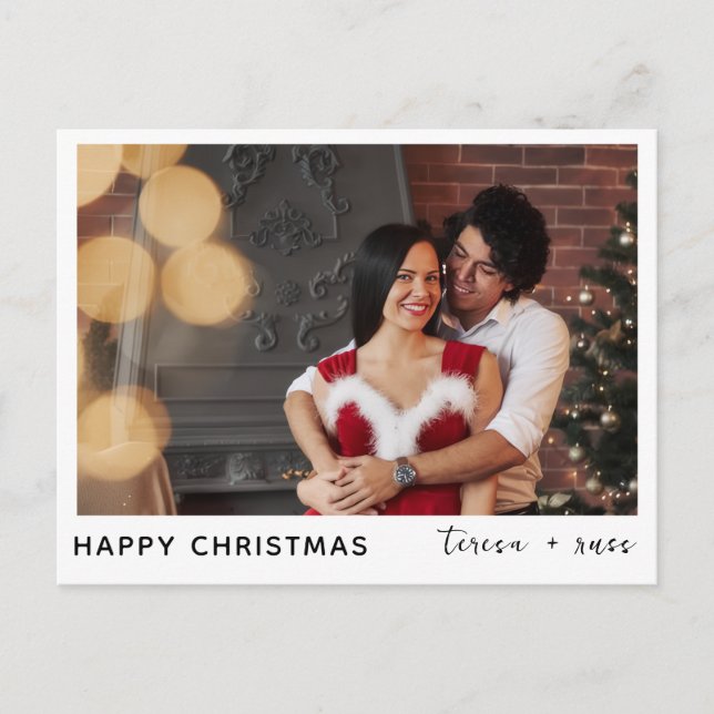 Tarjeta de saludo de Navidad con foto familiar per (Anverso)