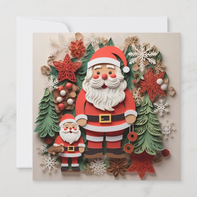 Tarjeta de saludo de Navidad decorada con adornos  (Anverso)