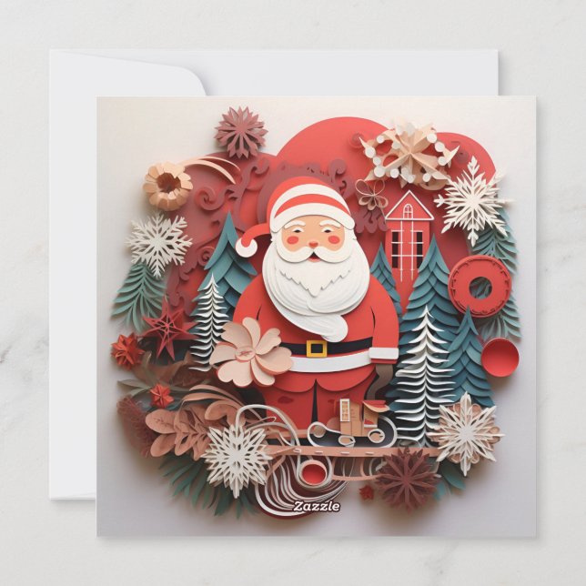 Tarjeta de saludo de Navidad decorada con tema nav (Reverso)