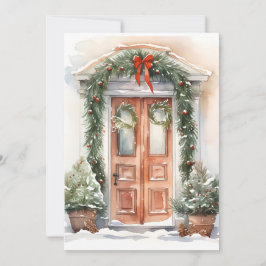 Tarjeta de saludo de Navidad decorada para días fe