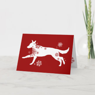 Tarjeta de saludo de Navidad para perros Snowflake