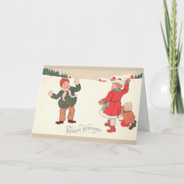 Tarjeta de saludo de Navidades alemanes de época (Anverso)