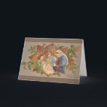 Tarjeta de saludo de Navidades alemanes religiosos<br><div class="desc">Tarjeta de saludo de Navidades victorianos/alemanes vintage. ¡Hermosa imagen de María,  Niño Jesús y Ángeles! ¡Fröhliche Weihnachten! Feliz Navidad!</div>