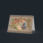 Tarjeta de saludo de Navidades alemanes religiosos<br><div class="desc">Tarjeta de saludo de Navidades victorianos/alemanes vintage. ¡Hermosa imagen de María,  Niño Jesús y Ángeles! ¡Fröhliche Weihnachten! Feliz Navidad!</div>