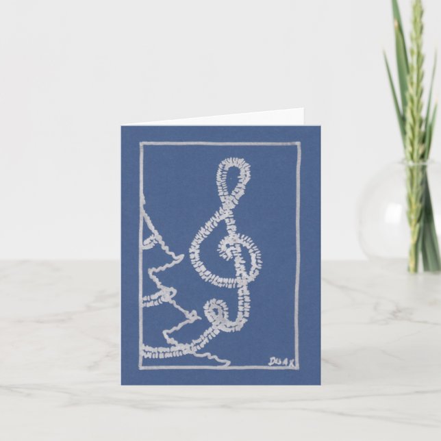 Tarjeta de saludo de Navidades azules de Tinsel Mu (Anverso)