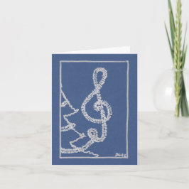Tarjeta de saludo de Navidades azules de Tinsel Mu