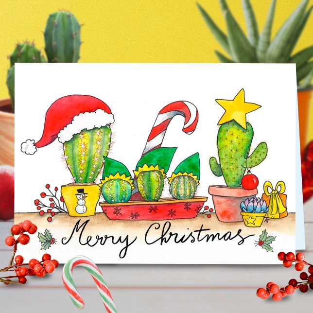 Tarjeta de saludo de Navidades Cactus de Nicole Ja (Subido por el creador)