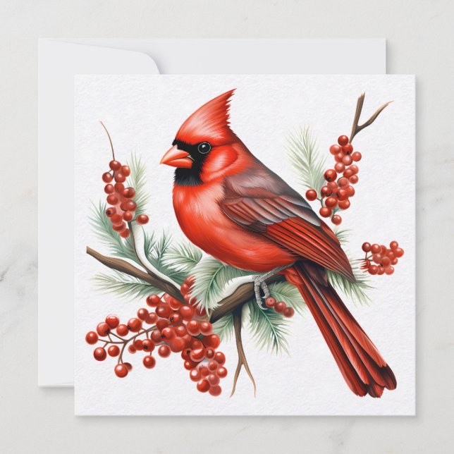 Tarjeta de saludo de Navidades cardinales (Anverso)