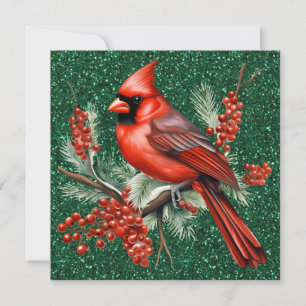 Tarjeta de saludo de Navidades cardinales