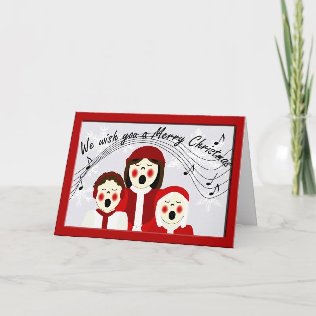 Tarjeta de saludo de navidades Carolers (Anverso)