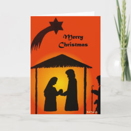 Tarjeta de saludo de navidades con silueta de nati