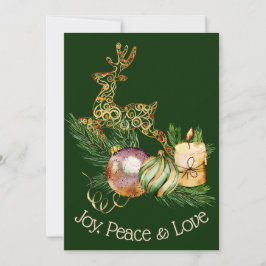 Tarjeta de saludo de Navidades de decoración y cie