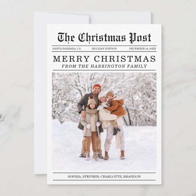 Tarjeta de saludo de Navidades de estilo de periód (Anverso)