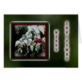 Tarjeta de saludo de Navidades de Fuchsia - Rojo