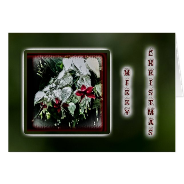 Tarjeta de saludo de Navidades de Fuchsia - Rojo (Anverso (Horizontal))