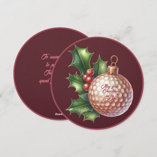 Tarjeta de saludo de Navidades de Golf Lady Buddy (Anverso / Reverso)